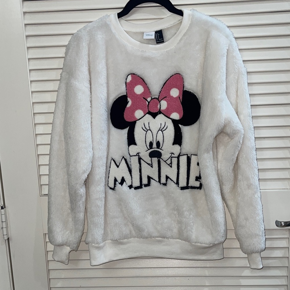 Disney Minnie Mouse White Fleece Pullover